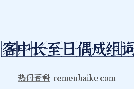 客中长至日偶成组词是什么意思的图片